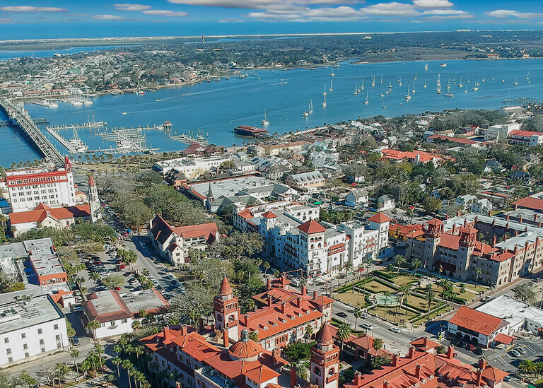 Drone view of Island Shores